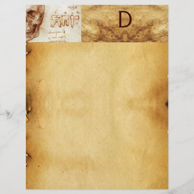 Papier CLINIQUE DENTAIRE, MONOGRAMME DENTISTE, Parchemin  (Devant)