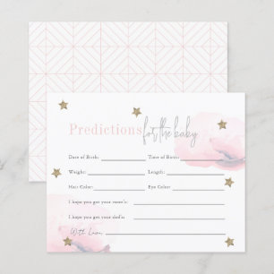 Papier Cloud 9 Gold Stars Pink Girl Baby Predictions