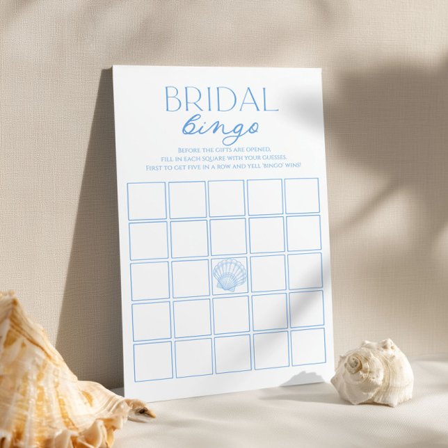 Papier Coastal Bridal Shower Bingo Game  (Créateur téléchargé)