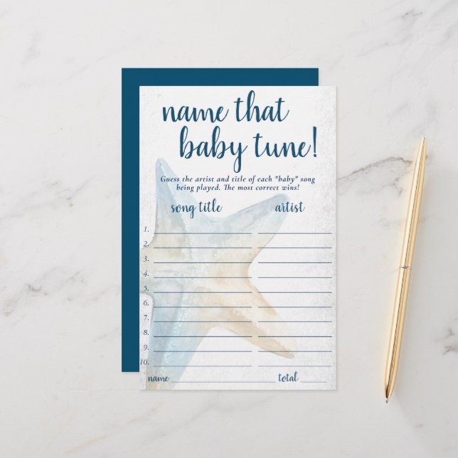 Papier Coastal Chic | Blue Starfish Nom qui donne du goût (Devant/Arrière en situation)