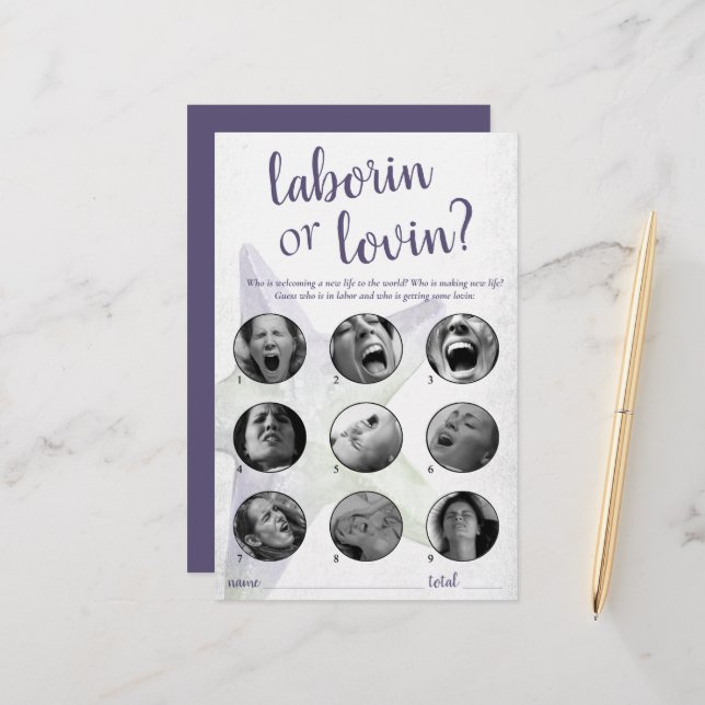 Papier Coastal Chic | Purple Starfish Laborin Lovin Game (Devant/Arrière en situation)
