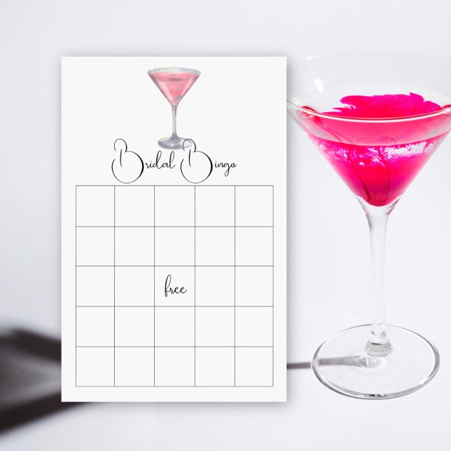 Papier Cocktail Bridal shower bingo game (Créateur téléchargé)