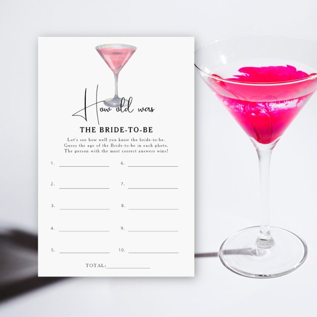 Papier Cocktail How old was the bride to be game (Créateur téléchargé)