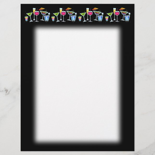PAPIER COCKTAILS VERRES HAUT LETTERHEAD (Devant)