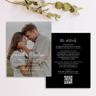Papier Code QR BUDGET Mariage Photo Élégant et Stylé Noir
