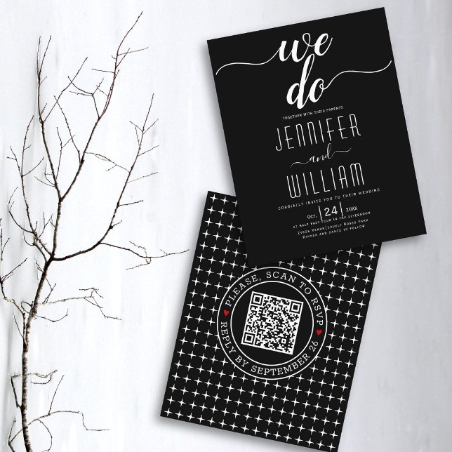 Papier Code QR BUDGET Nous organisons une invitation de m (Créateur téléchargé)