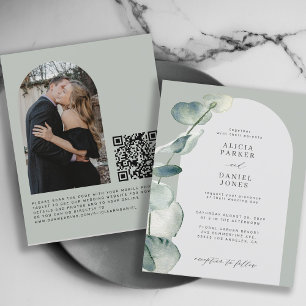 Papier CODE QR budget sage arch PHOTO invitation de maria