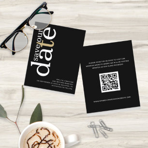 Papier Code QR de budget Texte or blanc Économiser la dat
