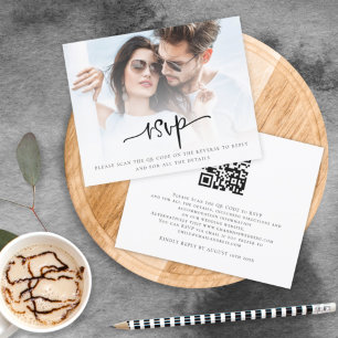 Papier Code QR de la photo du script budgétaire RSVP de m