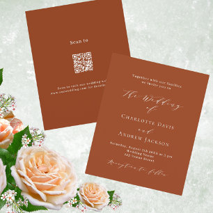 Papier Code QR du script orange vidé mariage budget RSVP