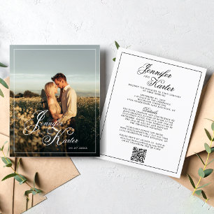 Papier Code QR Élégant BUDGET Tout en un Mariage photo