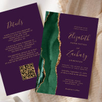 Code QR Mariage Budget Agate Vert Emeraude Violet