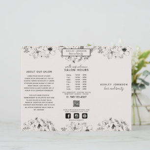Papier Code QR moderne Botanical Blush Photos Brouchure
