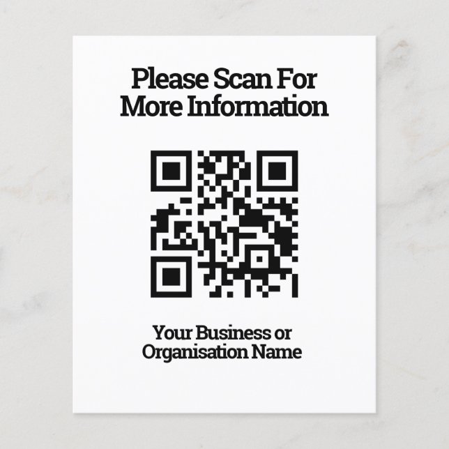 Papier Code QR pour les informations client sur une feuil (Devant)