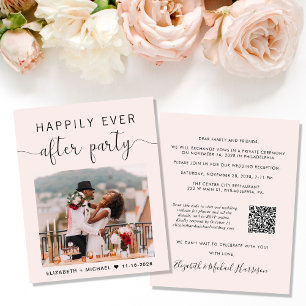 Papier Code QR rose Photo Mariage Réception Invitation
