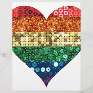 Papier coeur arc-en-ciel lgbt