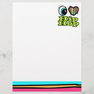 Papier Coeur des yeux lumineux J'aime Hip hop