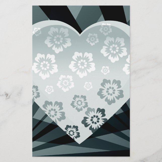 Papier Coeur noir et blanc (Devant)