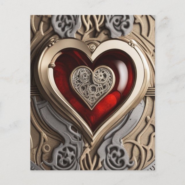 Papier Coeur Steampunk - Amour mécanique complexe (Devant)