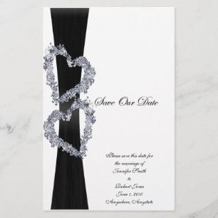 Papier Coeurs brillants : Coeurs noirs et diamants