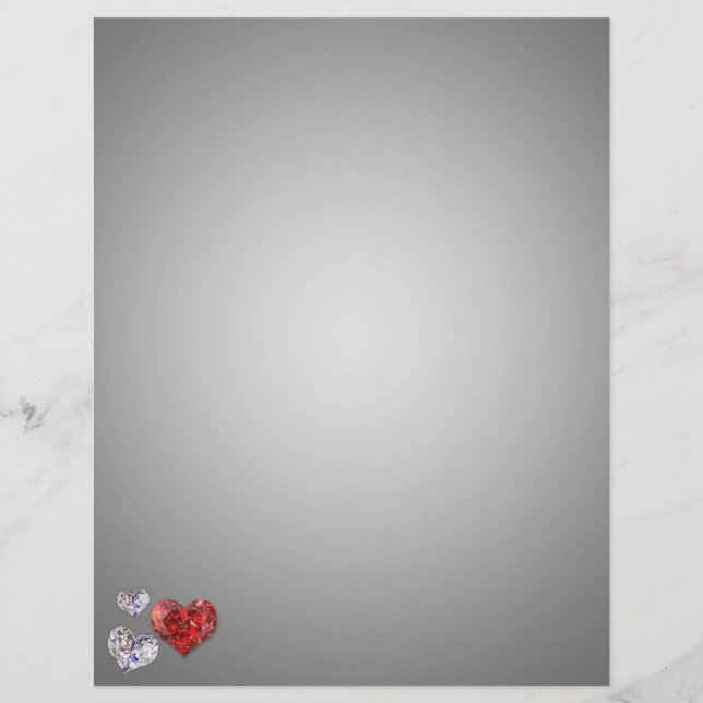 Papier Coeurs de diamants précieux et élégants (Devant)