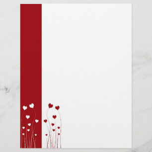 Papier Cœurs modernes romantiques rouges et blancs