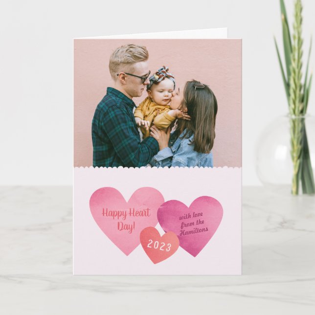 Papier Coeurs Valentines Carte de voeux photo (Devant)