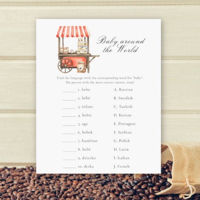 Papier Coffee baby shower - Baby around the world game (Créateur téléchargé)