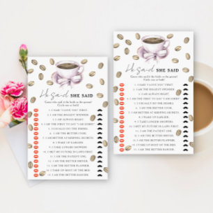 Papier Coffee & Bow Bride douche Il dit qu'elle a dit jeu