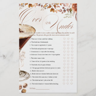 Papier Coffee Martini Over or Under Bridal Shower Game