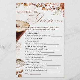 Papier Coffee Martini What Groom Say Bridal Shower Game