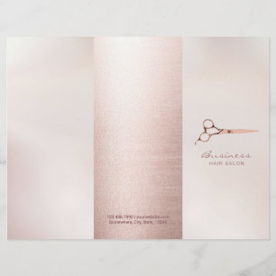 Papier Coiffeur Styliste Beauté Salon Rose Gold Tri-Fold