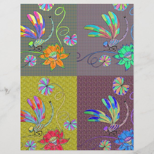 Papier Collage de libellules (Devant)