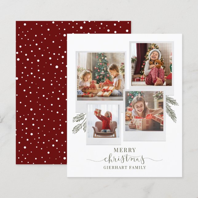 Papier Collage de photos familiales Fêtes de Noël Salutat (Devant / Derrière)