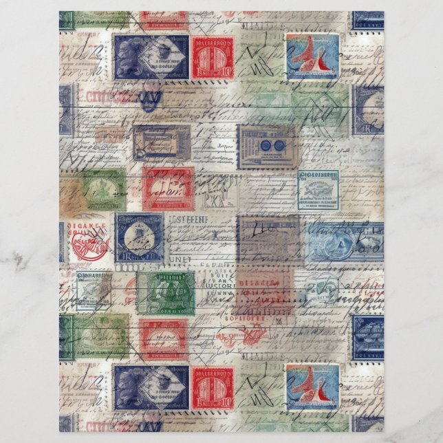Papier Collage de timbres-poste de fantaisie 5 (Dos)