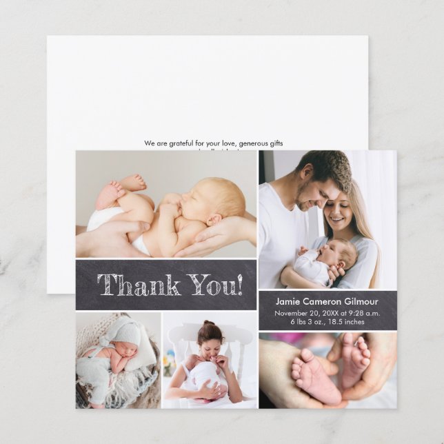 Papier Collage photo moderne à petit budget pour une baby (Devant / Derrière)