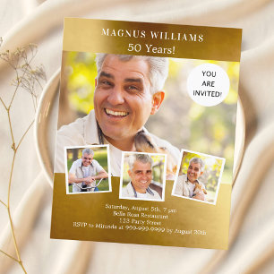 Papier Collage photo or invitation d'anniversaire