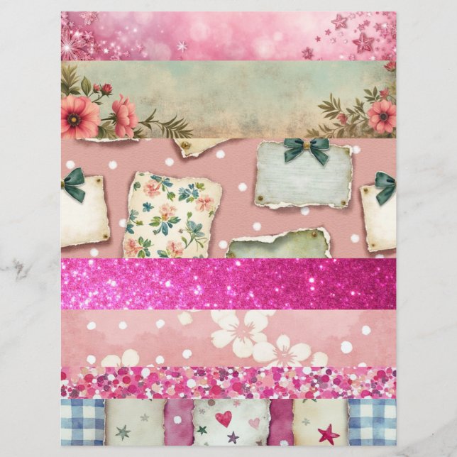 Papier Collage style vintage scrapbook paper (Devant)