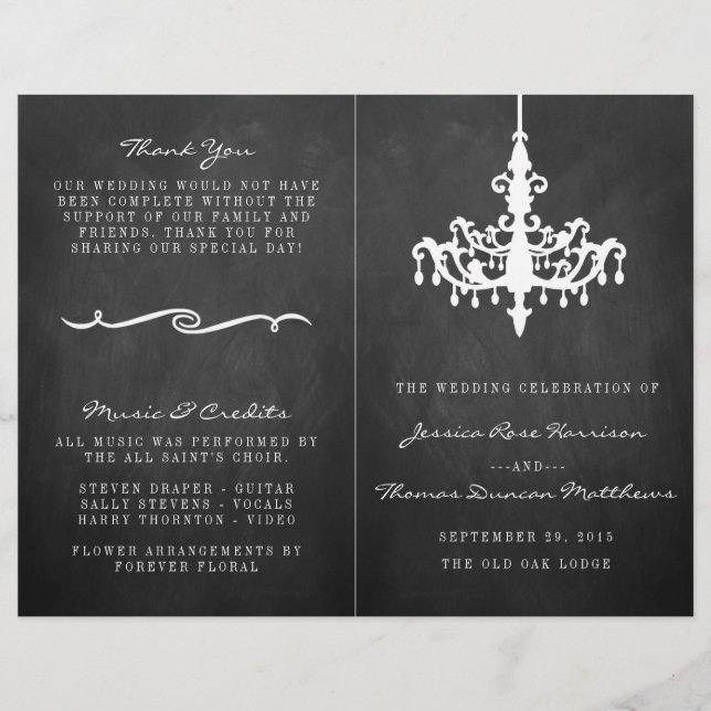 Papier Collection de Mariage Chandelier élégant (Devant)