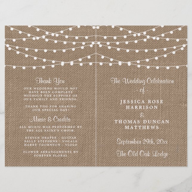 Papier Collection de Mariages Rustic Burlap (Devant)