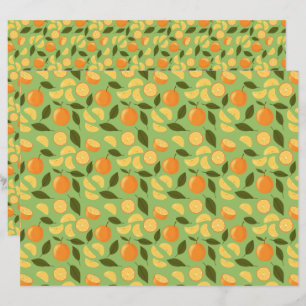 Papier Collection de Motifs de paniers de fruits - Orange