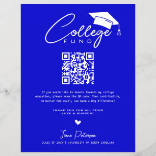 Papier College Fund Qr Code Moyen Bleu Graduation moderne