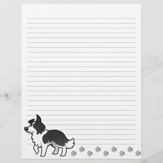 Papier Collie de frontière de dessin animé (Devant)