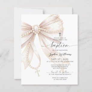 Papier Collier de perles bon marché Invitation de baptême