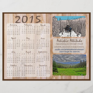 Papier Colorado calendrier annuel zazzle promo 2015