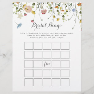 Papier Colorful Dainty Fleurs sauvages Jeux de Bingo nupt