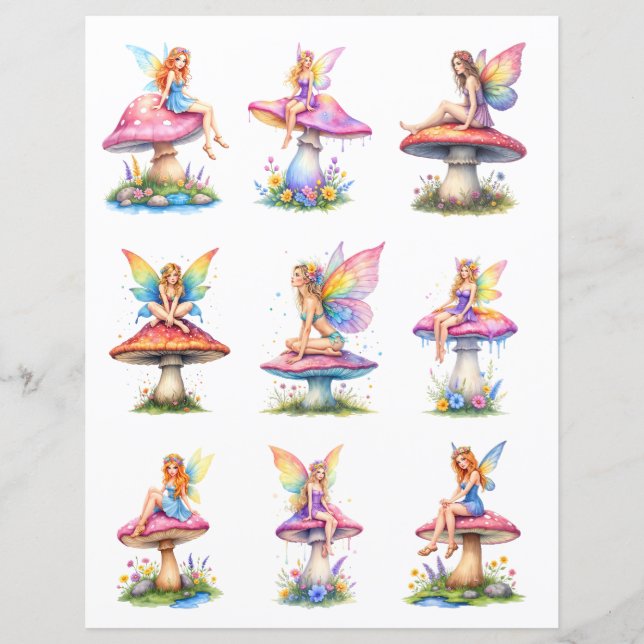 Papier Colorful Fairy Scrapbook Paper Cutouts (Devant)