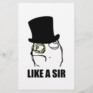Papier Comme un mème de sir Rage Face Monocle