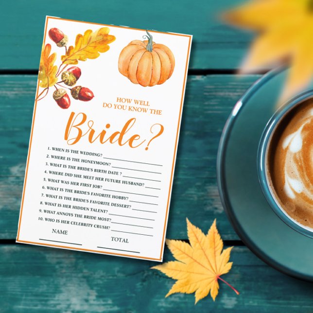 Papier Comment bien vous connaissez Bride Fall Citrouille (Créateur téléchargé)