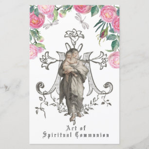 Papier Communion spirituelle religieuse catholique Marie 